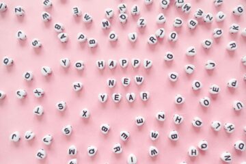 Happy New Year graphic with calming colors, symbolizing a fresh start and mental-health wellness for the year ahead